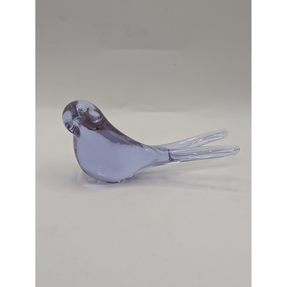 Vintage Steuben Glass Lavender Bird Figurine Neodymium Color Shift 1968 5.5"
